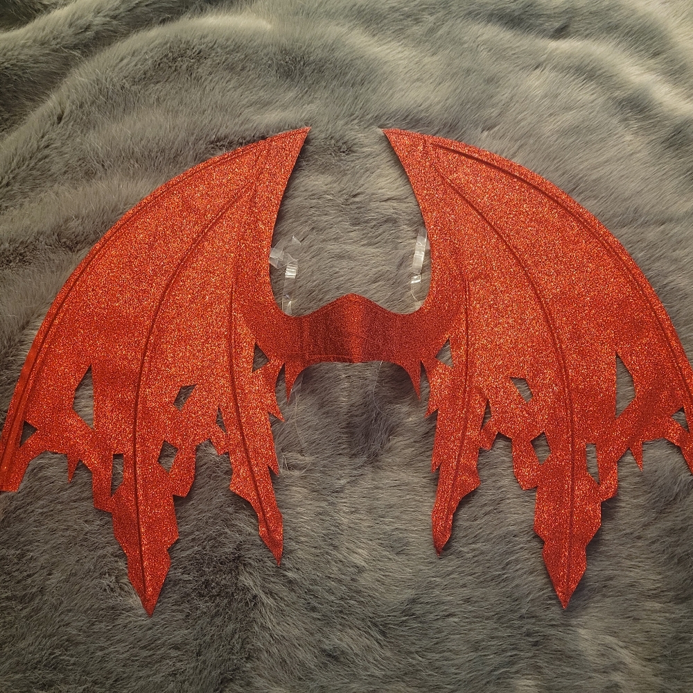 Spirit Red Glitter Bat Wings